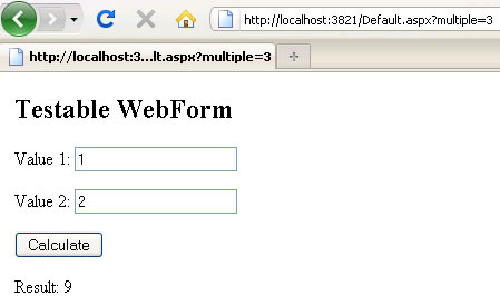 Testable WebForm Sent